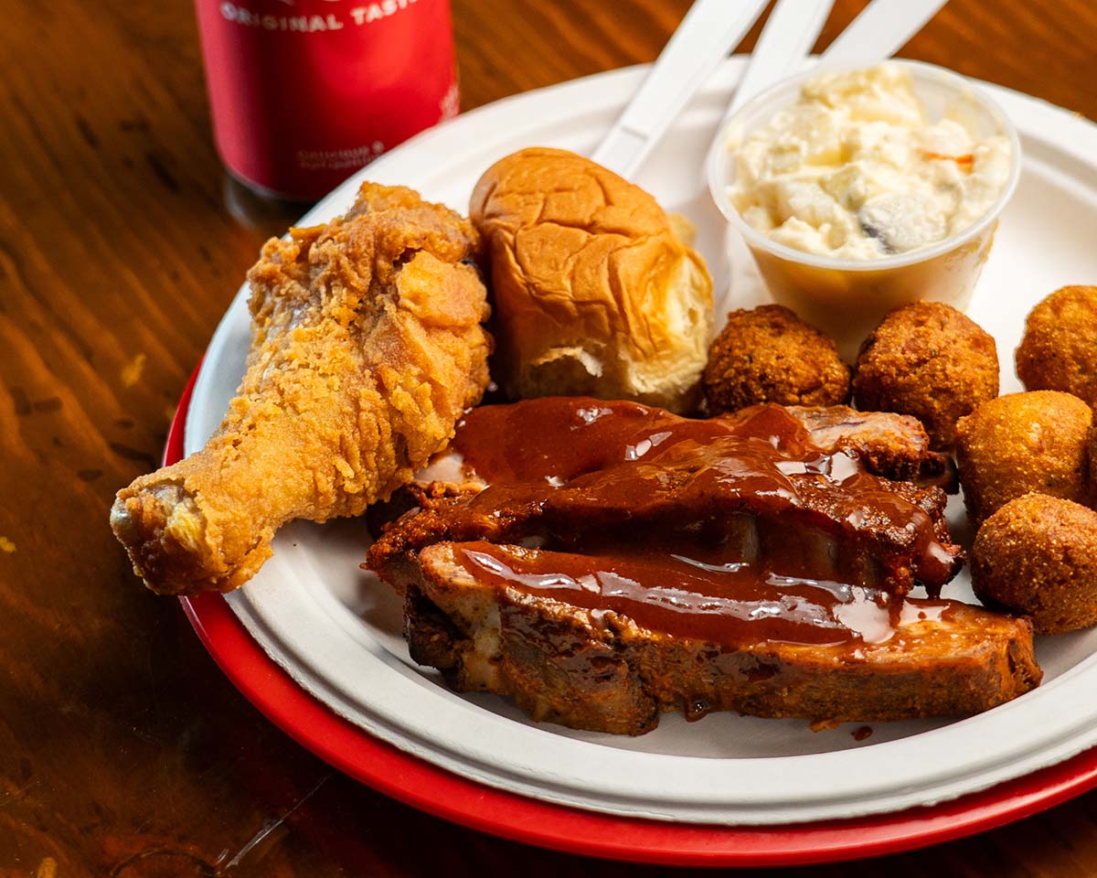 Chicken & mo BBQ fried chicken & ribs